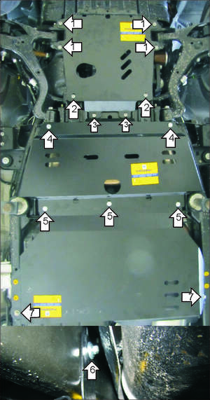 Защита MOTODOR двигателя, КПП, разд.коробки Land Rover Range Rover Sport  2009-2012 Внедорожник