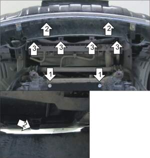 Защита MOTODOR радиатора Nissan Pathfinder  2010-2014 Внедорожник