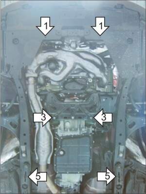 Защита MOTODOR двигателя, КПП Subaru Outback  2009-2015 универсал
