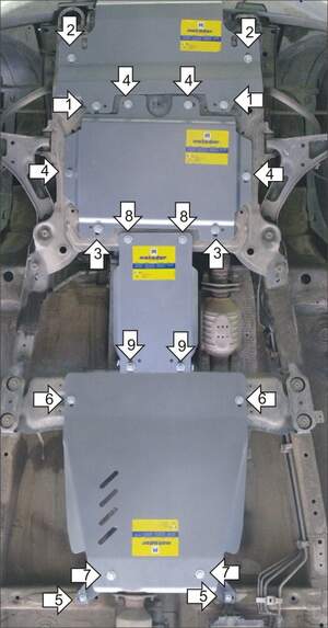Защита MOTODOR двигателя, КПП, радиатора, разд.коробки Suzuki Grand Vitara 2005-2018 Внедорожник