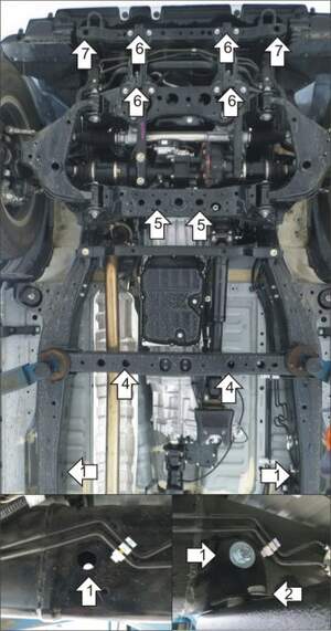 Алюминиевая защита картера двигателя, КПП, раздаточной коробки, радиатора (5 мм) для Toyota Hilux 2015-