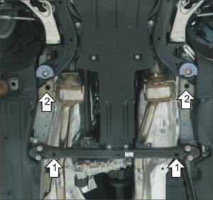 Защита MOTODOR КПП, разд.коробки Volkswagen Touareg  2002-2010 Внедорожник