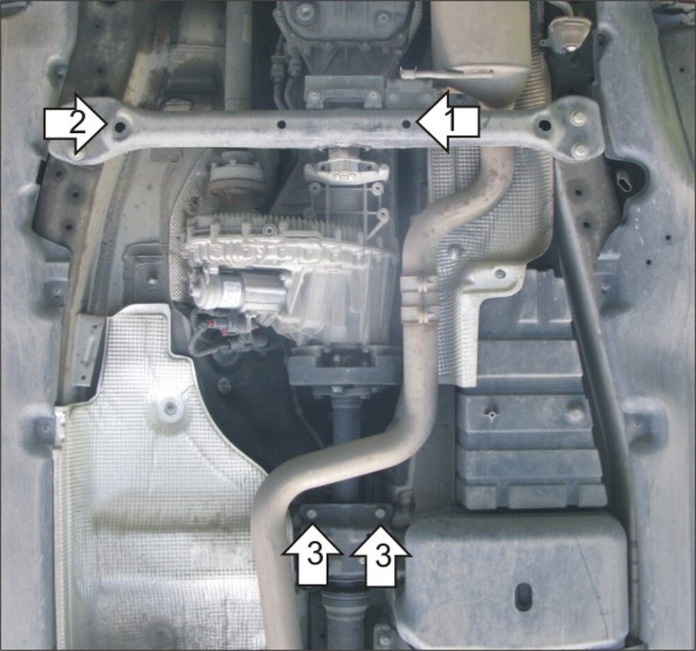 Защита MOTODOR разд.коробки Volkswagen Touareg  2010-2015 Внедорожник