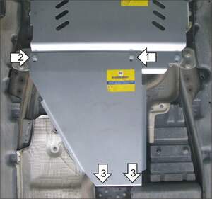 Защита MOTODOR разд.коробки Volkswagen Touareg  2010-2015 Внедорожник