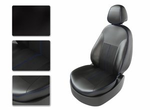 Чехлы CarFashion для сидений VW T-5 MULTIVAN 7m черный/черный/синий 35338665