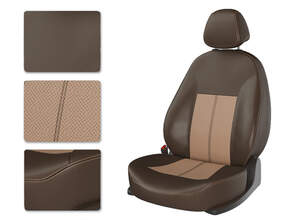 Чехлы CarFashion для сидений CHEVROLET AVEO с 2012 коричневый/бежевый/бежевый 13058711