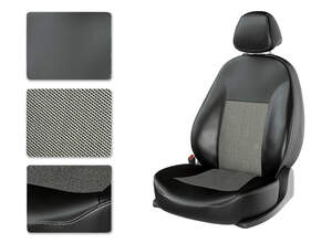 Чехлы CarFashion для сидений CHEVROLET LANOS черный/жак серый/серый 13110644