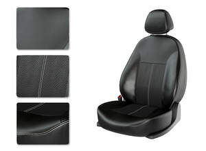 Чехлы CarFashion для сидений CITROEN C4 2004-2010 3D черный/черный/белый 14068662