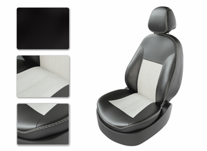 Чехлы CarFashion для сидений FORD FIESTA 2015 SD черный/белый/белый 16208622