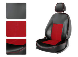 Чехлы CarFashion для сидений HYUNDAI SOLARIS SD разд черный/жак красный/красн 21110633