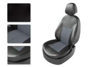 Чехлы CarFashion для сидений LADA PRIORA седан 2013 черный/серый/серый 36078644