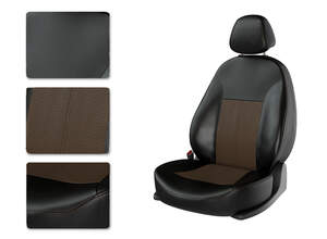 Чехлы CarFashion для сидений SKODA OCTAVIA A5 с подлокотником разд черный/коричн/корич 31068677