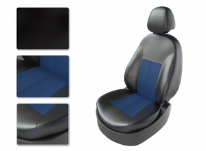 Чехлы CarFashion для сидений UAZ PATRIOT 2008-14г черный/синий/синий 41018655