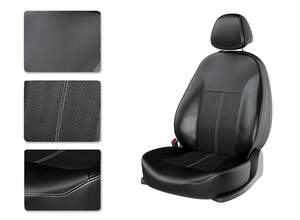 Чехлы CarFashion для сидений UAZ PATRIOT с 2015г черный/черный/белый 41028662