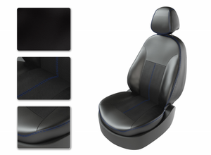 Чехлы CarFashion для сидений VW POLO SD разд черный/черный/синий 35218665