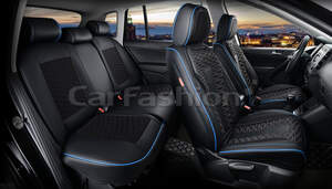 Комплект каркасных чехлов 5D «MERCURY PLUS» черный/черный/синий/синий 27229