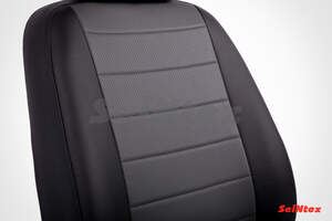 Чехлы Seintex из экокожи для сидений Chevrolet Lacetti 2004-2013 черно-серые