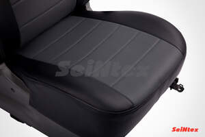 Чехлы Seintex из экокожи для сидений Chevrolet Lacetti 2004-2013 черно-серые