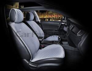 Накидки на передние сиденья «PALERMO» т.серый/синий 21756