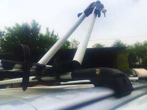 Крепление велосипедное TREND (с замком) на автомобильный багажник, алюминий/цвет серебристый