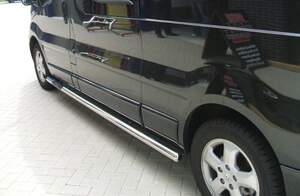 Защита  порогов В1 труба D70  нержавейка  без проступей для VW CARAVELLE  T5 2003-2015