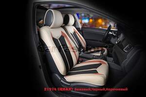 Накидки на передние сиденья «URBAN» бежевый/черный/св.коричневый 21974