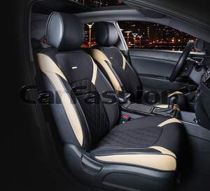 Накидки на передние сиденья «STING» бежевый/черный 21951