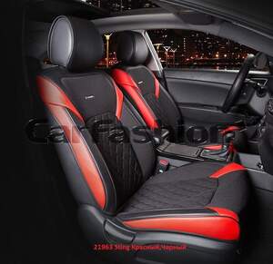 Накидки на передние сиденья «STING» красный/черный 21963