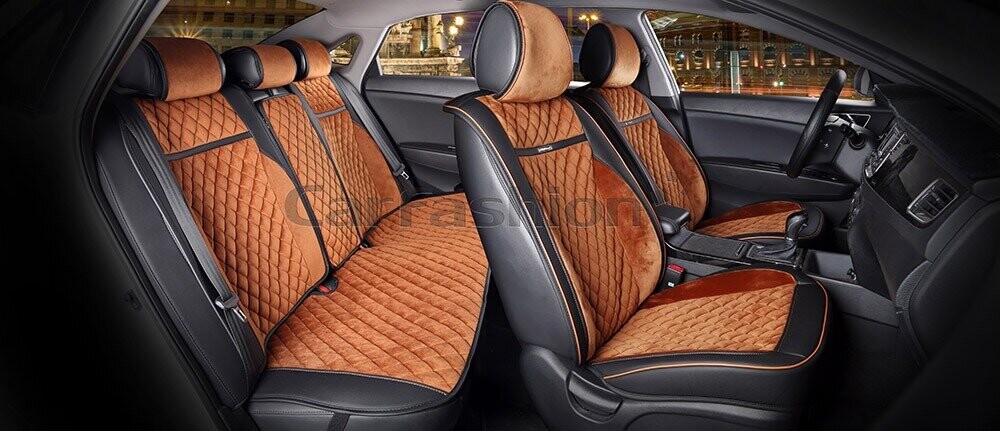 Комплект Накидок «BARCELONA PLUS» черный/св.коричневый/22381 Комплект Накидок «BARCELONA PLUS» черный/св.коричневый/22381