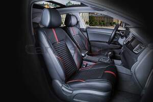 Накидки Фронт «SECTOR LEATHER» красный/черный/черный 21389