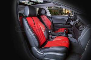 Накидки Фронт «SECTOR LEATHER» черный/красный/черный 21385