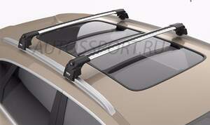 Багажные поперечины TURTLE AIR 2 на интегриров.рейлинги KIA Sorento III PRIME (2015-2020 / IV 2020-н.в.)  серебристые