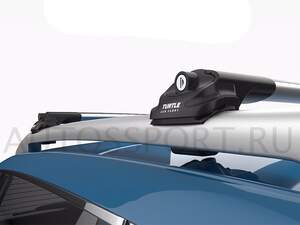Поперечины TURTLE AIR 1 на рейлинги с просветом BMW 5 (E61) Touring, универсал 2004-2009, черные