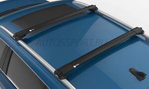 Поперечины TURTLE AIR 1 на рейлинги с просветом MITSUBISHI PAJERO III 2000-2006 3/5дв. черные
