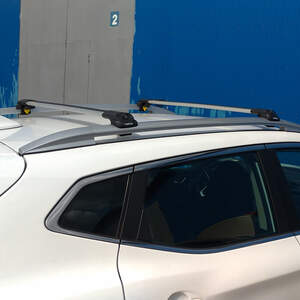 Поперечины TURTLE AIR 1 на широкие рейлинги NISSAN Pathfinder R51 2004-2014, серебристые