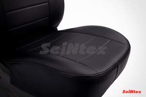 Чехлы Seintex из экокожи для сидений Skoda Octavia A7 (2017-н.в.) рест с подлокотником черные