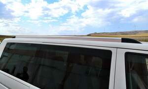 Интегриров. рейлинги FLUSH (Флаш) продольные VW T5 (2003-2015)дл. база, серебристые ERKUL