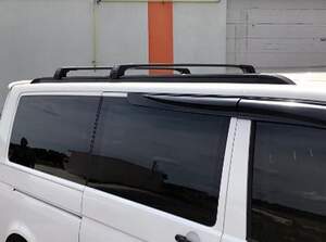 Интегриров. рейлинги FLUSH (Флаш) продольные VW T6 (2015-н.в.) длинная база, черные ERKUL