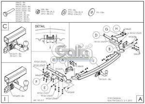 Фаркоп «GALIA» оцинкованный Toyota RAV4 2013-2019 быстросъемное крепление шара