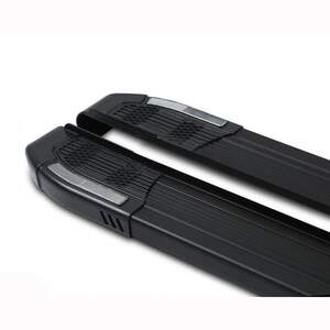 Пороги-подножки RAINBOW BLACK для AUDI Q7 2006-2015 (алюминий +пластик) от ERKUL