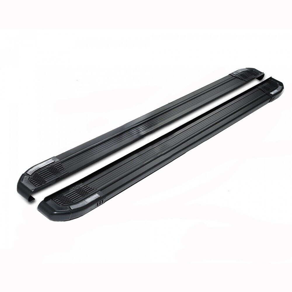 Пороги-подножки RAINBOW BLACK для AUDI Q7 II 2015-н.в.(алюминий +пластик) от ERKUL 183 см
