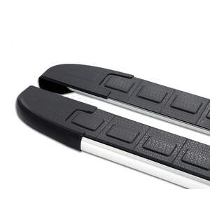 Пороги DURU для NISSAN NAVARA D23/NP 300 2016 (алюминий +пластик) от ERKUL