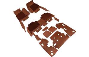 Ковры салона для Toyota LC 150 Prado 2009н.в. эко-кожа коричневый/шов бежевый