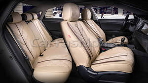 Комплект каркасных чехлов 5D «START PLUS» бежевый/бежевый/кофе 22133