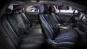 Комплект каркасных чехлов 5D «START PLUS» черный/черный/синий 22136