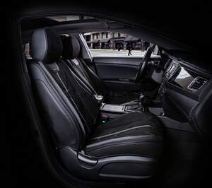 Каркасные чехлы фронт 5D «START» черный/черный/т.серый 21067