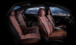 Комплект каркасных чехлов 5D «SMART PLUS» кофе/кофе/черный 22269