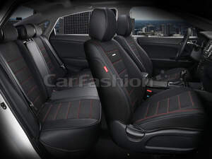 Комплект каркасных чехлов 5D «MAYER PLUS» черный/черный/красный (22552) 27001