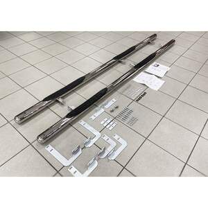 Пороги трубы с накладками d70 мм для VOLKSWAGEN KRAFTER / MERCEDES SPRINTER 2010-н.в. ,(L3) длинная база