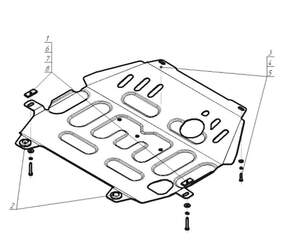 Усиленная защита картера двигателя, КПП (2 мм, сталь) для Mitsubishi Outlander 2012-2021
